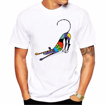 the BRINDLE - Brindle Greyhound Animal Print T-Shirt, Men Dog Lovers Funny T-Shirts, Homme Harajuku Shirt Summer Tops, White T-Shirt Streetwear