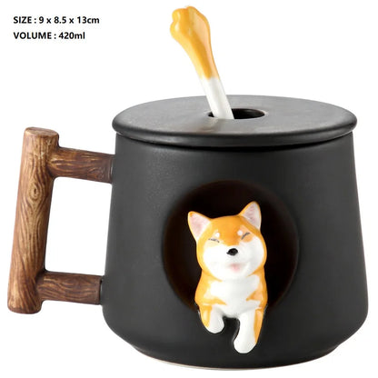 INS Shiba Inu Akita DOG 420ML COFFEE TEA MUGS TEA CUP NORTH EUROPE STYLE FASHION DESIGN