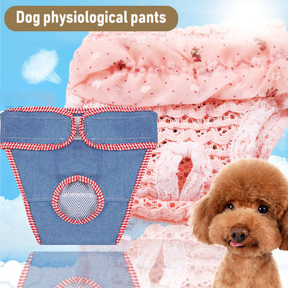 Drawstring Female Dog Diaper with Hollow Out Design Durable Reusable Adjustable Long Lasting Water Absorption for Dogs WWO66