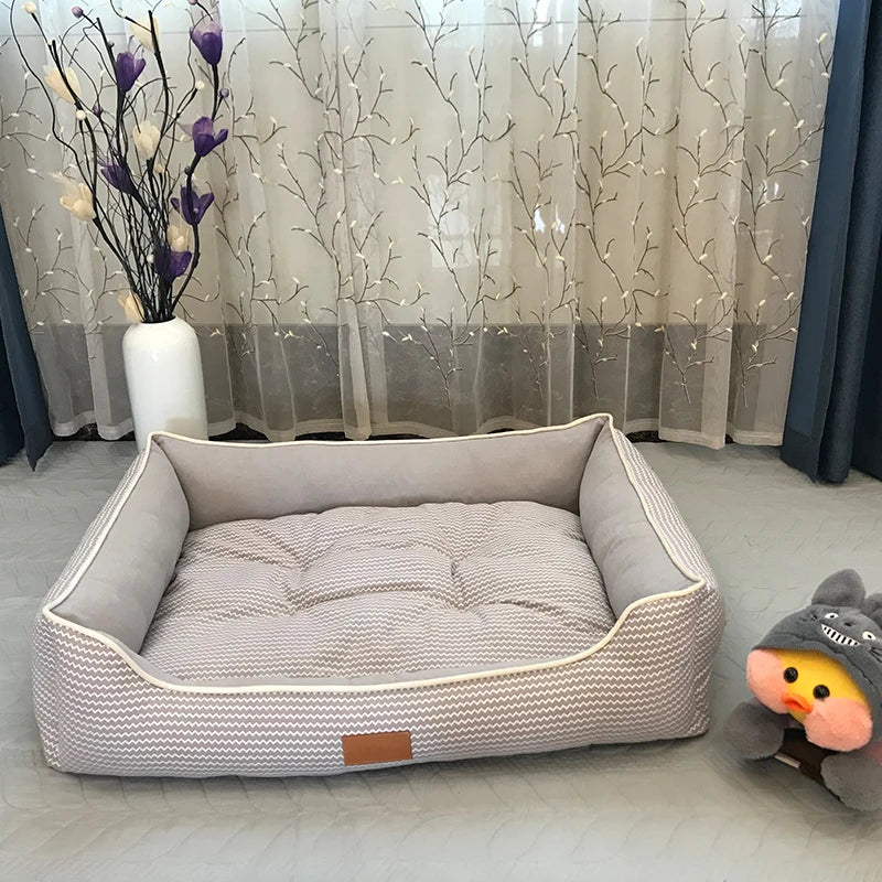 Large Pet Cat Dog Bed 8Colors Warm Cozy Dog House Soft Fleece Nest Dog Baskets House Mat Autumn Winter Waterproof Kennel