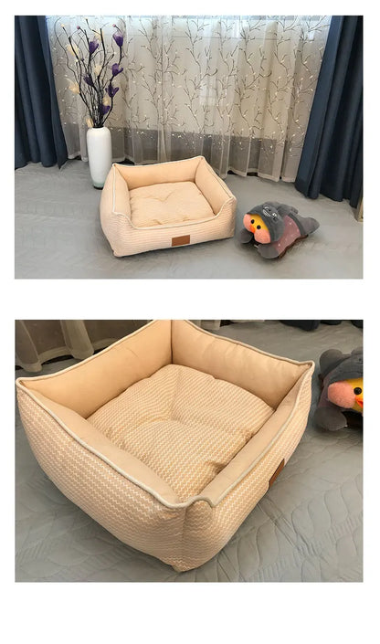 Large Pet Cat Dog Bed 8Colors Warm Cozy Dog House Soft Fleece Nest Dog Baskets House Mat Autumn Winter Waterproof Kennel