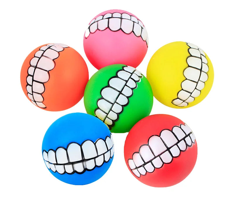 1pc Rubber Dog Toys Squeaky Cleaning Tooth Dog Chew Toy Small Puppy Toys Ball Bite Resistant Pet Supplies Petshop Diameter 7cm