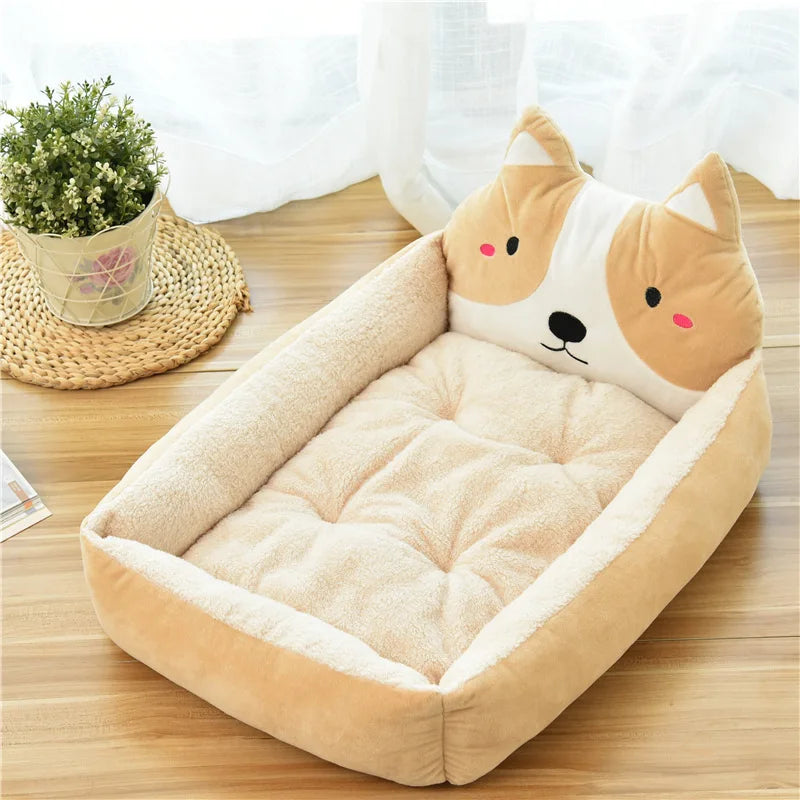 Cute Animal Shape Dog Beds for Large Medium Small Dogs Winter Warm Bed for Dogs Accessories House Kennel Plush Sofa Anti-stress