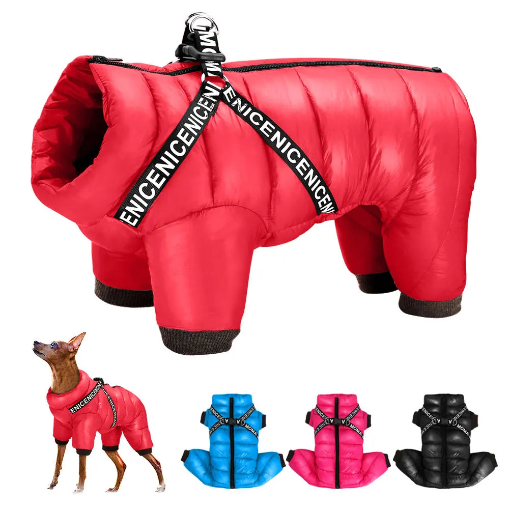 the SKI DAWG - Winter Dog Clothes, Super Warm Pet Dog Jacket/Coat with Harness, Waterproof Puppy Clothing, Hoodies for Small/Medium Dogs Outfit