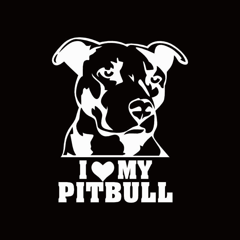 Creative I LOVE MY PITBULL Cartoon Dog Car Sticker Exterior Accssories Vinyl Decals for BMW VW Audi Gti Skoda