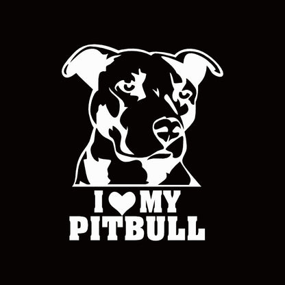 Creative I LOVE MY PITBULL Cartoon Dog Car Sticker Exterior Accssories Vinyl Decals for BMW VW Audi Gti Skoda
