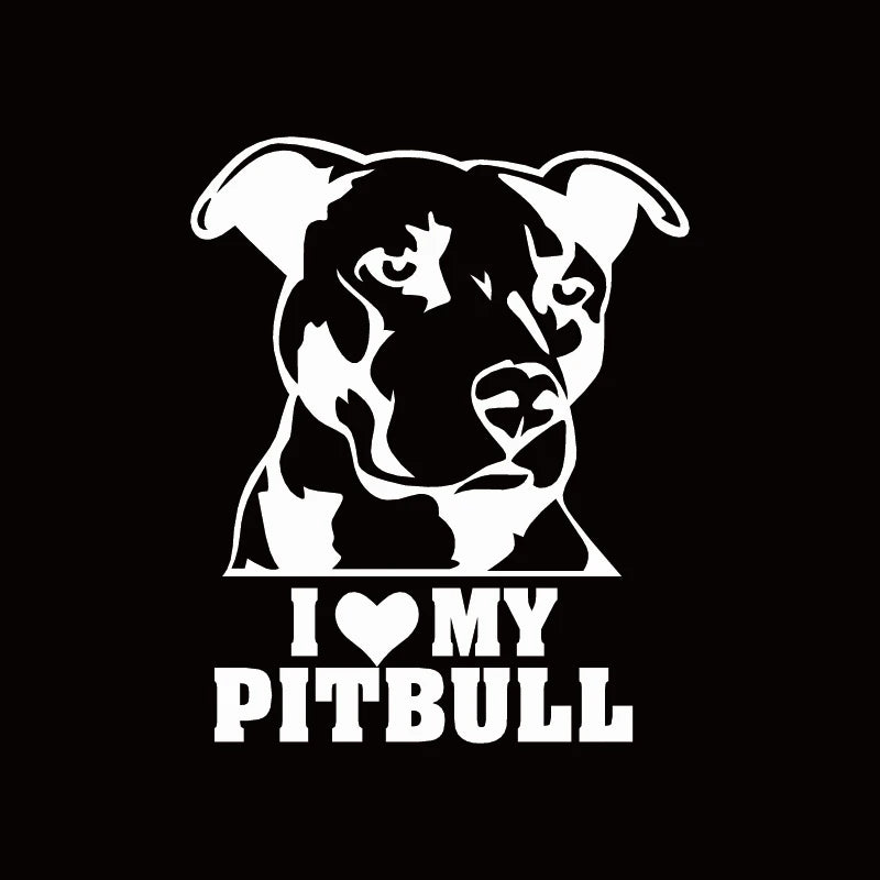 Creative I LOVE MY PITBULL Cartoon Dog Car Sticker Exterior Accssories Vinyl Decals for BMW VW Audi Gti Skoda