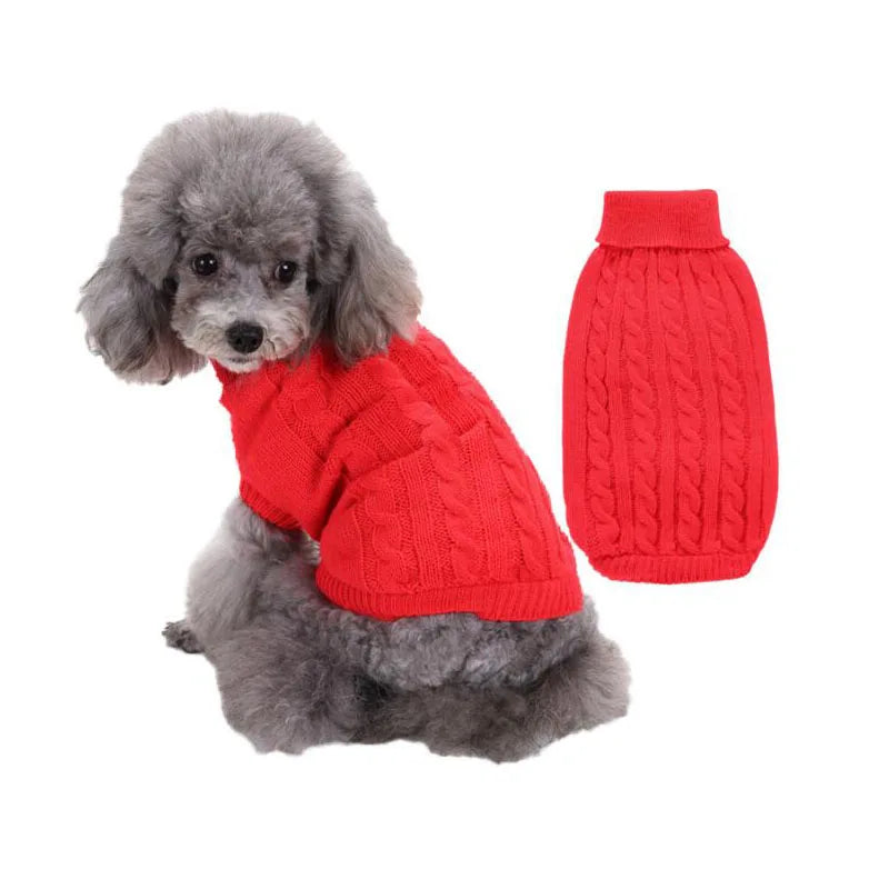 Winter Dog Sweater for Small Large Dogs Solid Candy Color Dog Clothes Puppy Cat Vest Chihuahua French Bulldog Outfits Costume