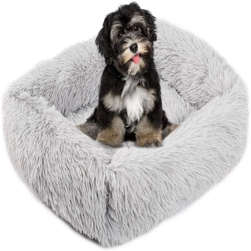 Luxury Dog Bed Square Dog Beds Long Plush Dog Mat Beds for Small Medium Large Dogs Supplies Pet Dog Calming Bed Washable Kennel