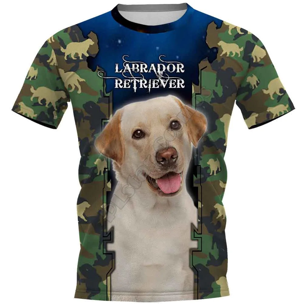 the SERGEANT CANINE - Weimaraner 3D Printed T-Shirts for Women/Men, Summer Casual Tees Short Sleeve T-shirts Funny Animals Short Sleeve