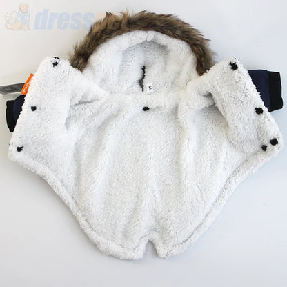 Super Warm Winter Dog Clothes For Small Dogs Waterproof Fabric Autumn Thick Pet Hoodies Chihuahua Puppy Costume Fur Coat For Pug