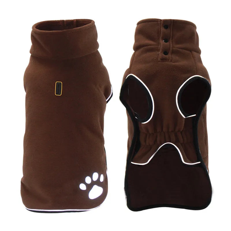 Fleece Dog Jacket Spring Warm Dog Clothes for Small Medium Large Dogs Reflective Windproof Outdoor Pet Coat Elastic Belly Corgi