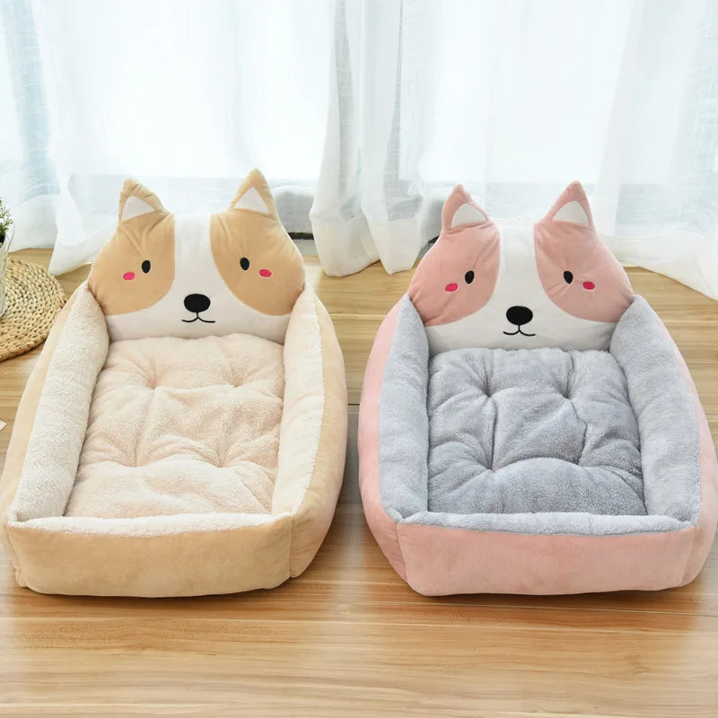 Cute Animal Shape Dog Beds for Large Medium Small Dogs Winter Warm Bed for Dogs Accessories House Kennel Plush Sofa Anti-stress