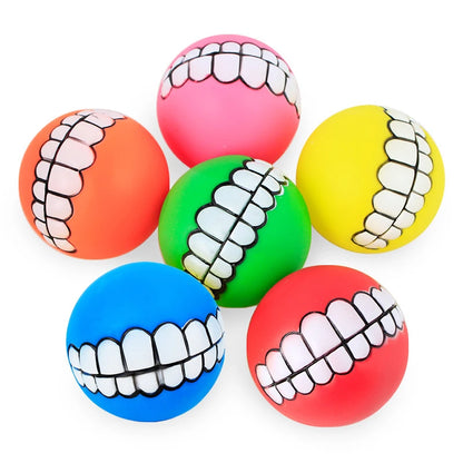 Pet Dog Ball Teeth Funny Trick Toy Silicone Toy for dogs Chew Squeaker Squeaky Dog Sound toys Pet puppy Toys interactive cat toy