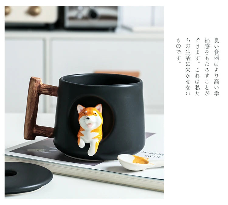 INS Shiba Inu Akita DOG 420ML COFFEE TEA MUGS TEA CUP NORTH EUROPE STYLE FASHION DESIGN