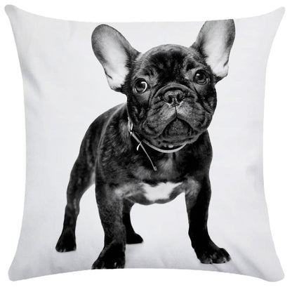 French Bulldog Dog Cushion Covers Dog Painting Pillowcase Decorative Pillow Covers Bedroom Sofa Home Decoration 45X45cm Car Seat