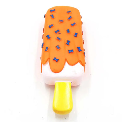 Cleaning Teeth Dog Chewing Toy Ice Cream Squeak Rubber Pet Dog Puppy Playing Pet Toy for Dogs Squeaker Dogs Squeaky Sound Toys