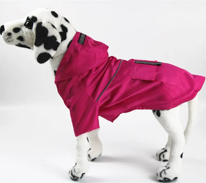 the NEON DOGGY - S-XL Creativity Pets Clothes, Hooded Raincoats Reflective Strip Dogs Raincoats, Waterproof Outdoor Breathable Net Yarn Jackets