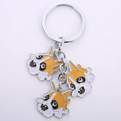 Cartoon Bichon Frise Dog Keychain Cute Animal Key Chain car Keyring Women Bag pendant Jewelry For Women