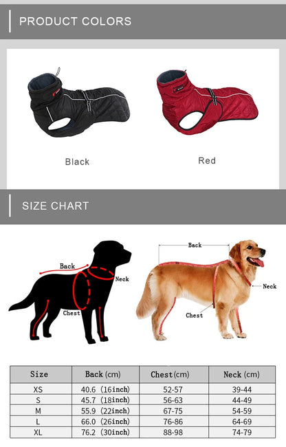 the ROVER RANGER JACKET - Dog Outdoor Jacket, Waterproof Reflective Pet Coat Vest, Winter Warm Cotton Dogs Clothing for Large/Middle Dogs, Labrador