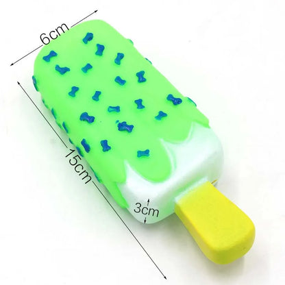 Cleaning Teeth Dog Chewing Toy Ice Cream Squeak Rubber Pet Dog Puppy Playing Pet Toy for Dogs Squeaker Dogs Squeaky Sound Toys