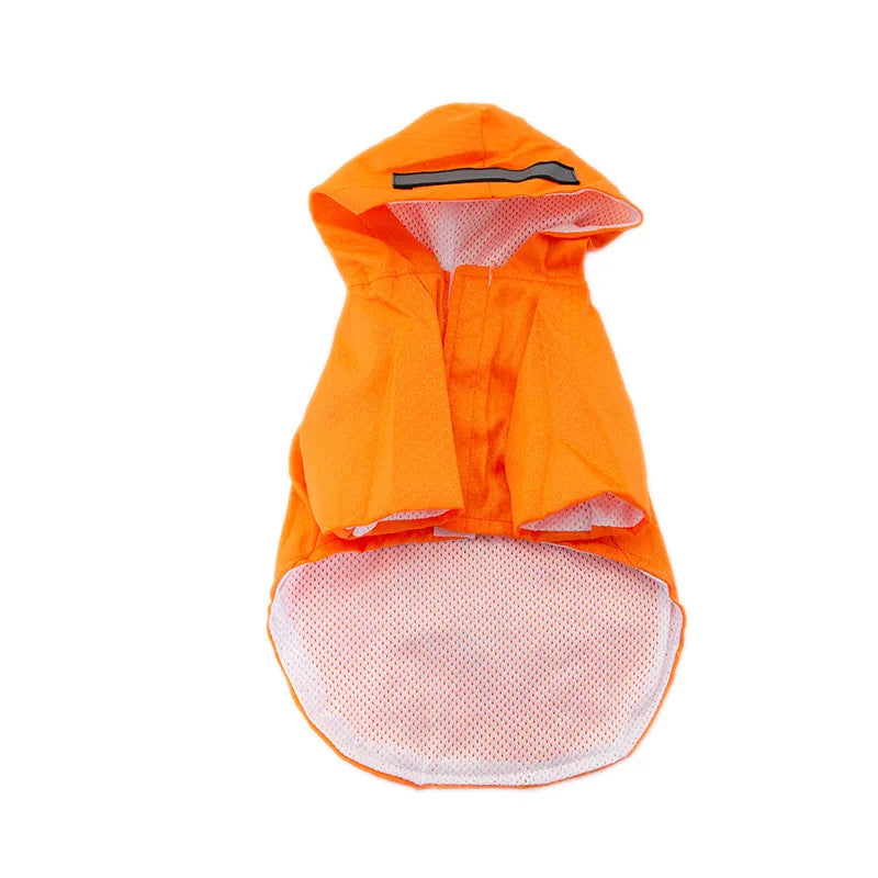the NEON DOGGY - S-XL Creativity Pets Clothes, Hooded Raincoats Reflective Strip Dogs Raincoats, Waterproof Outdoor Breathable Net Yarn Jackets