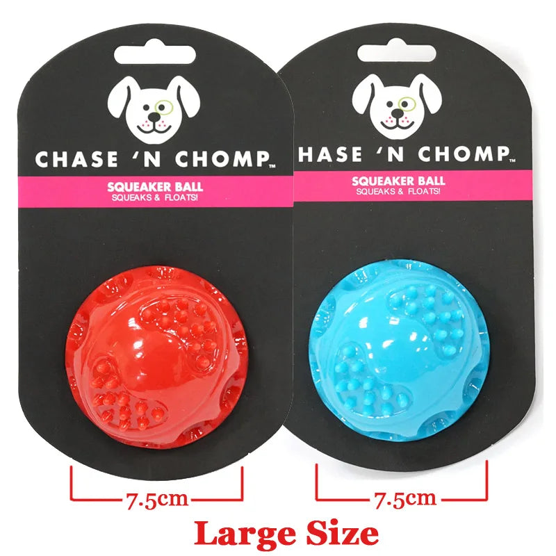 the CAITEC TOYS - Caitec Dog Toys, Squeaking Bouncing Ball, Durable Floatable Springy Pet Toys, Squeaky Ball, Bite Resistant