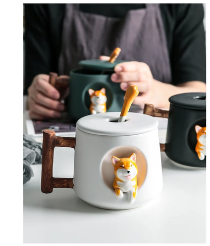 INS Shiba Inu Akita DOG 420ML COFFEE TEA MUGS TEA CUP NORTH EUROPE STYLE FASHION DESIGN