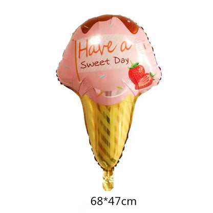 7 Piece Set Donut Ice Cream Five-Pointed Star Aluminum Mold Candy Confetti Balloon Baby Shower Girl Birthday Party Decoration