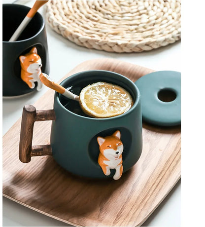 INS Shiba Inu Akita DOG 420ML COFFEE TEA MUGS TEA CUP NORTH EUROPE STYLE FASHION DESIGN