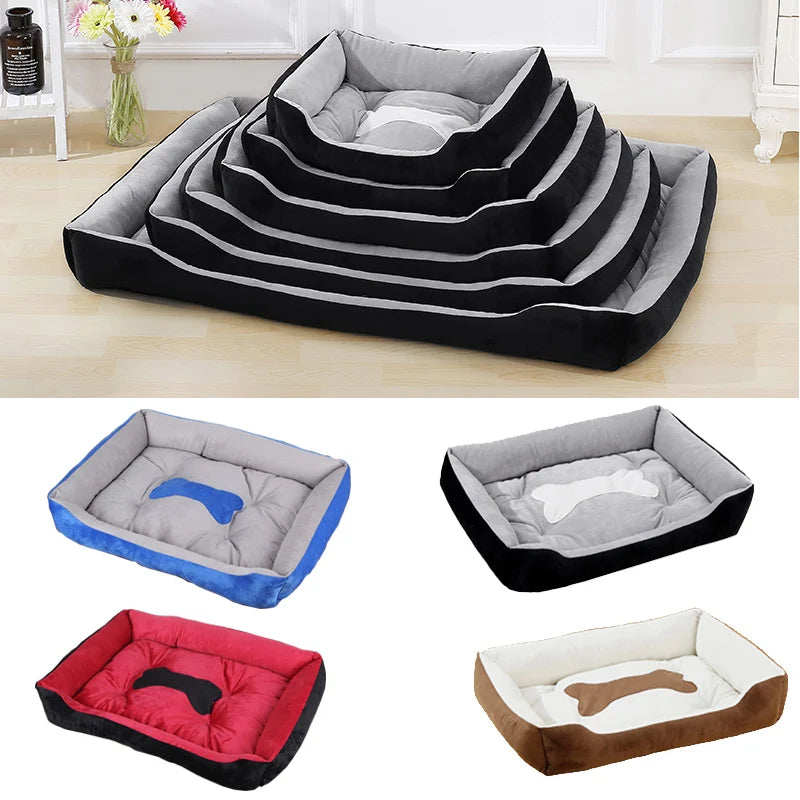Non-slip Pet Bone Bed for Small Medium Large Dogs Winter Warm Puppy Big Dog Cushion Bulldog Cat mascotas Beds legowisko dla psa