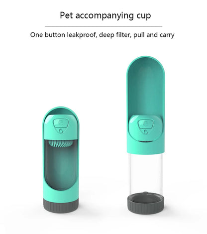 Portable Pet Dog Water Bottle With Filter Drinking Bowls For Dogs Cats Feeding Water Dispenser Pet Activated Carbon Filter Bowl