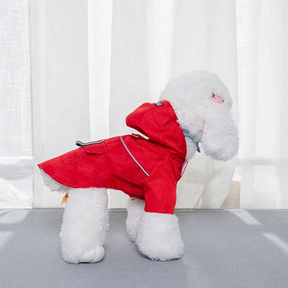 the NEON DOGGY - S-XL Creativity Pets Clothes, Hooded Raincoats Reflective Strip Dogs Raincoats, Waterproof Outdoor Breathable Net Yarn Jackets