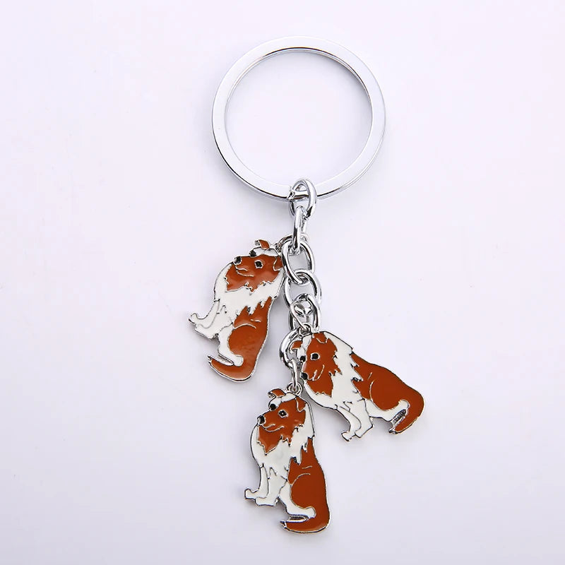 Cartoon Bichon Frise Dog Keychain Cute Animal Key Chain car Keyring Women Bag pendant Jewelry For Women