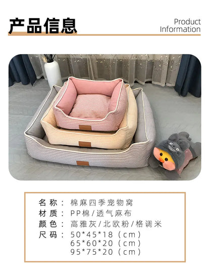 Large Pet Cat Dog Bed 8Colors Warm Cozy Dog House Soft Fleece Nest Dog Baskets House Mat Autumn Winter Waterproof Kennel