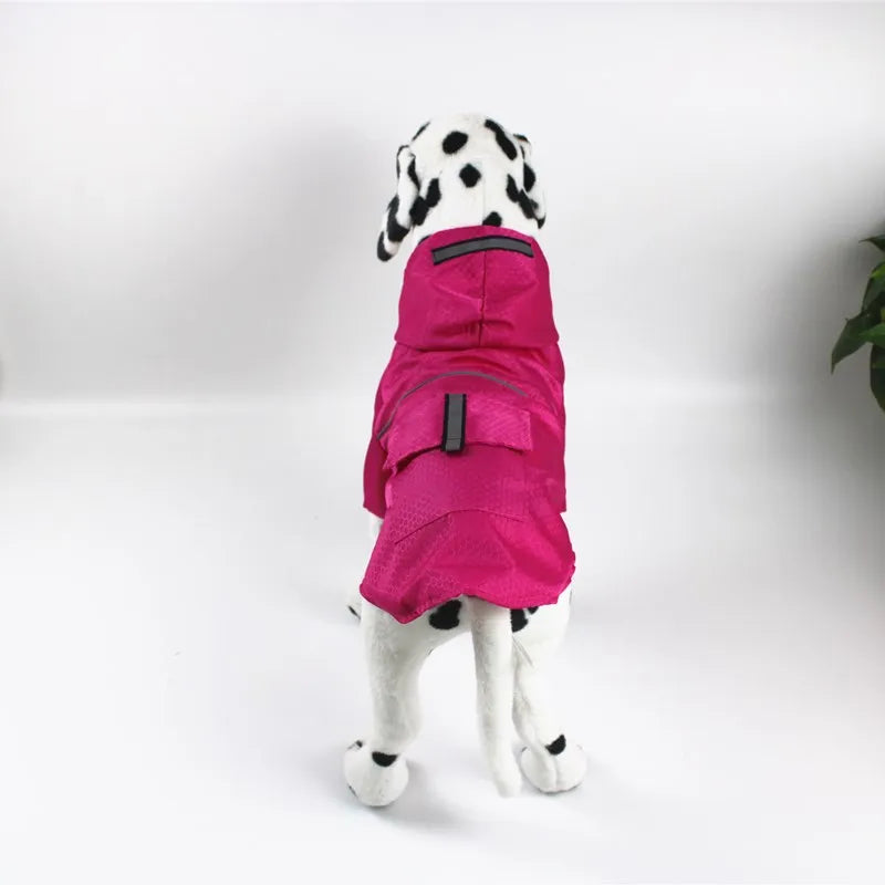 the NEON DOGGY - S-XL Creativity Pets Clothes, Hooded Raincoats Reflective Strip Dogs Raincoats, Waterproof Outdoor Breathable Net Yarn Jackets