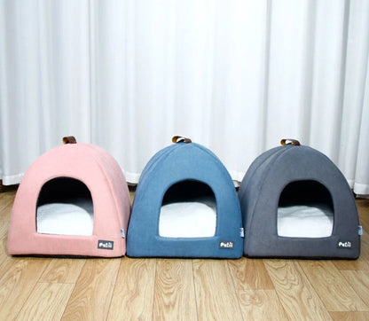 Dog Bed Yurts Semi-closed Autumn/Winter Warm Cat Pet Kennel Mats Pet Tents For Small Dogs Cats Puppies