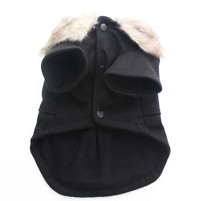 Boy Dog Cat Suit Coat Hoodie Pet Puppy Coat Jacket Fur Collar Windbreaker Clothes Apperal 5 sizes