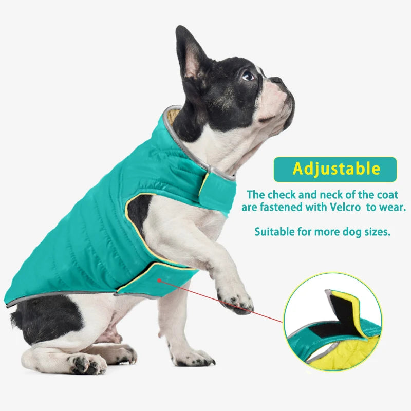 Winter Reversible Dog Light Down Jacket for Small Medium Dogs Pets Clothes Waterproof  French Bulldog Coat Mascotas abrigo perro