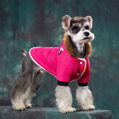 Super Warm Winter Dog Clothes For Small Dogs Waterproof Fabric Autumn Thick Pet Hoodies Chihuahua Puppy Costume Fur Coat For Pug