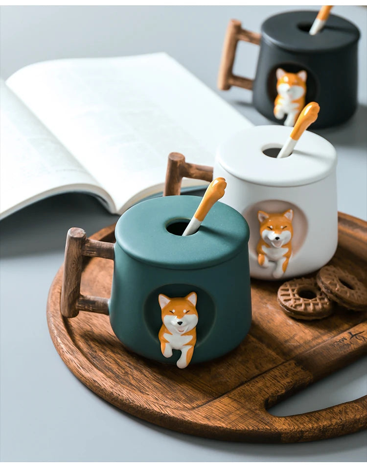INS Shiba Inu Akita DOG 420ML COFFEE TEA MUGS TEA CUP NORTH EUROPE STYLE FASHION DESIGN