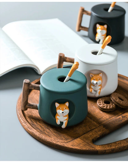 INS Shiba Inu Akita DOG 420ML COFFEE TEA MUGS TEA CUP NORTH EUROPE STYLE FASHION DESIGN