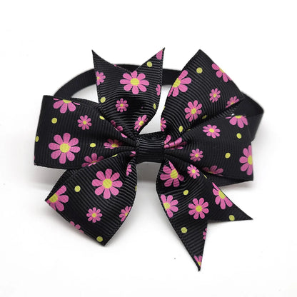 the FLOWER DOGGY BOWTIE - 10PCS Pet Dog Bow Tie, Necktie Spring Flower Bowknot, Cat/Dog Bowties, Necktie Adjustable Dog Collar, Pet Grooming Dog Accessories