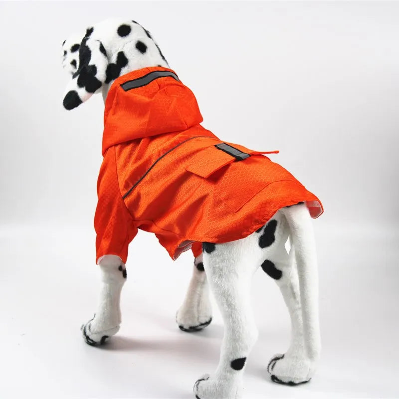 the NEON DOGGY - S-XL Creativity Pets Clothes, Hooded Raincoats Reflective Strip Dogs Raincoats, Waterproof Outdoor Breathable Net Yarn Jackets