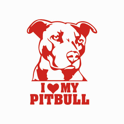 Creative I LOVE MY PITBULL Cartoon Dog Car Sticker Exterior Accssories Vinyl Decals for BMW VW Audi Gti Skoda