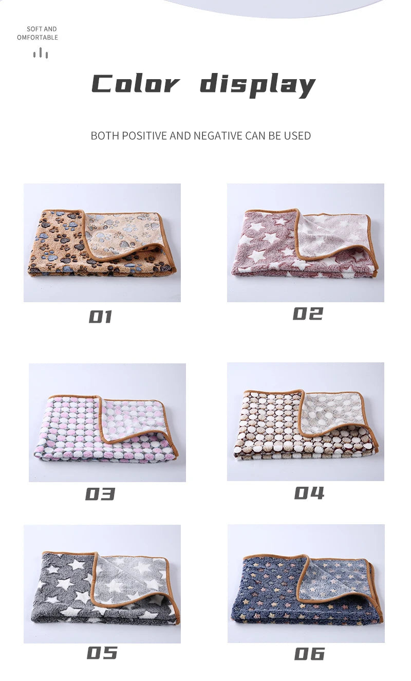 Soft Fluffy Pet Blanket Winter Warm Dog Blanket Cute Pet Bed Sheet Warm and Comfortable Cat and Dog Cushion Blanket Pet Supplies