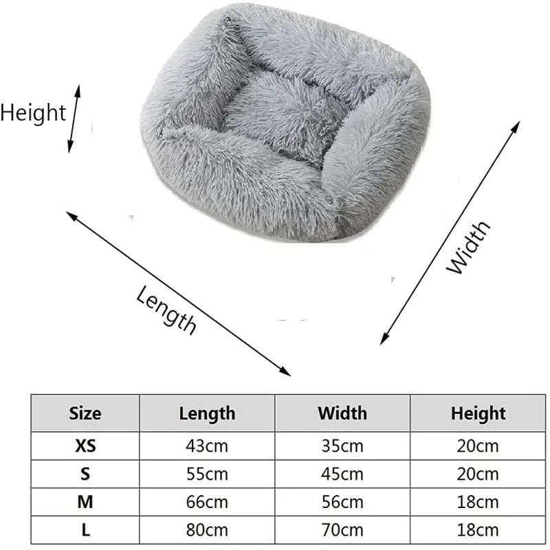 Luxury Dog Bed Square Dog Beds Long Plush Dog Mat Beds for Small Medium Large Dogs Supplies Pet Dog Calming Bed Washable Kennel