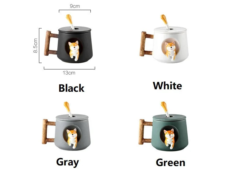 INS Shiba Inu Akita DOG 420ML COFFEE TEA MUGS TEA CUP NORTH EUROPE STYLE FASHION DESIGN