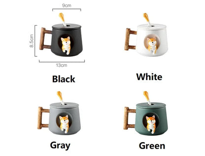 INS Shiba Inu Akita DOG 420ML COFFEE TEA MUGS TEA CUP NORTH EUROPE STYLE FASHION DESIGN