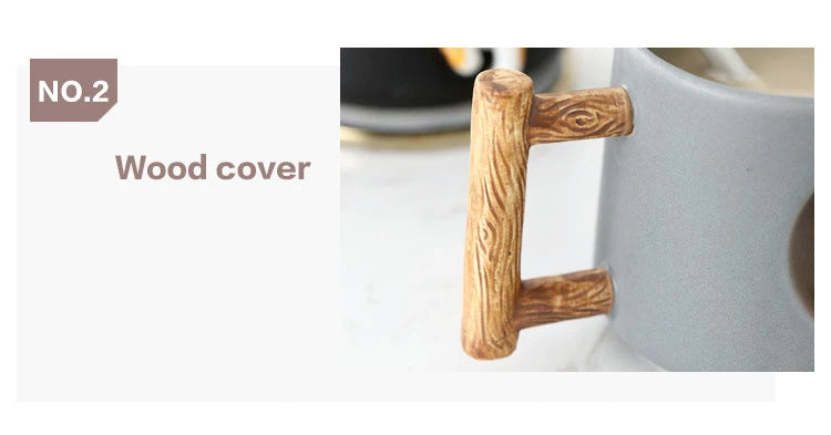 Kawaii Cute 3D Ceramic Cartoon Shiba Dog Coffee Mug Teacher Appreciation Gifts, 420ML Tea Cup with Wood Handles for Office,Home